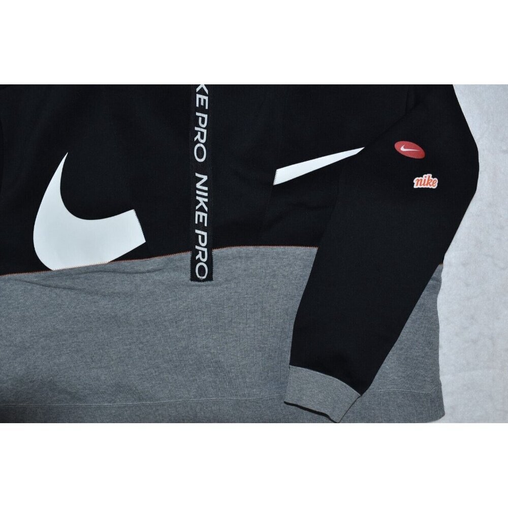Nike Plus Zip Thru Sweat Womens Pullover Size 2X Black Cropped Funnel Neck Flaws - Picture 8 of 14